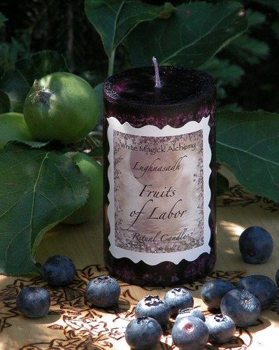 Fruits of Labor . Lammas/Mabon Ritual Candle . Ripened Raspberries, Blackberries and Cherries in a Sweet Sugary Vanilla Cream