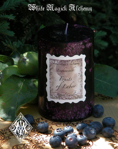 Fruits of Labor . Lammas/Mabon Ritual Candle . Ripened Raspberries, Blackberries and Cherries in a Sweet Sugary Vanilla Cream