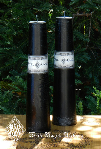 Black Altar Candles . Spirituality, Power, High Magick, Protection, Luck, Love, Money, Clearing, Positive Energy, Banishing