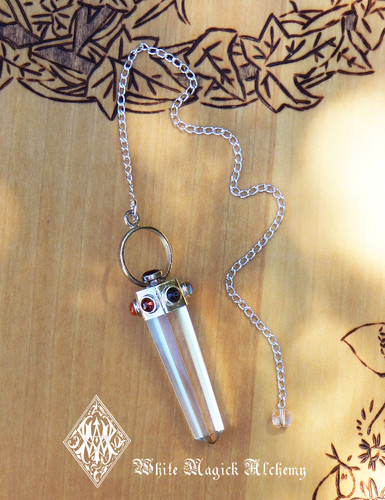 20% OFF - Seven Stone Chakra Gemstone/Crystal Quartz Pendulum in Sterling Silver
