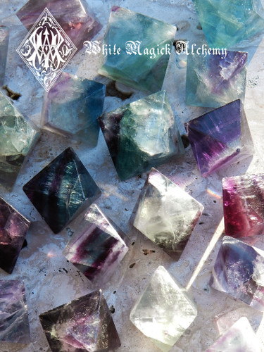 Fluorite Octahedron Polished Gemstones