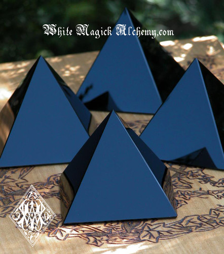 *Black Obsidian Pyramid LARGE Glossy and HUGE 4"