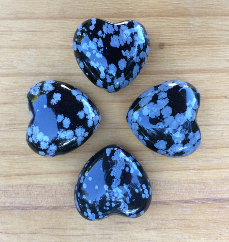 Snowflake Obsidian Gemstone Heart . Protection, Balance, Stress, Anxiety