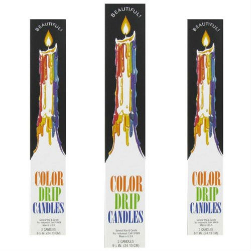Color Drip Candles . Multi-Color Taper Drip Candles