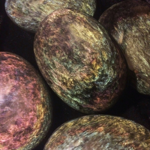 Velvet Obsidian Palm Stones for Meditation, Stress, Calming, Protection