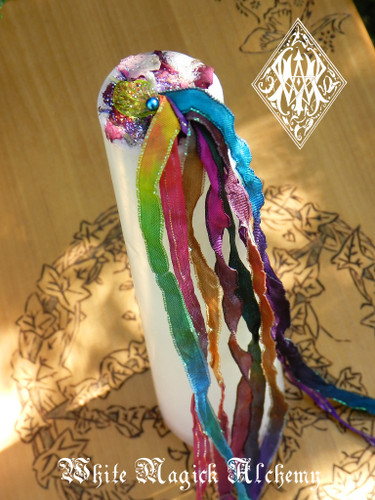 Beltane Ribbons Maypole Torch Light Pillar Candle for 2017 . Flora and Faeries, Beltane, Sex Magic, Fertility