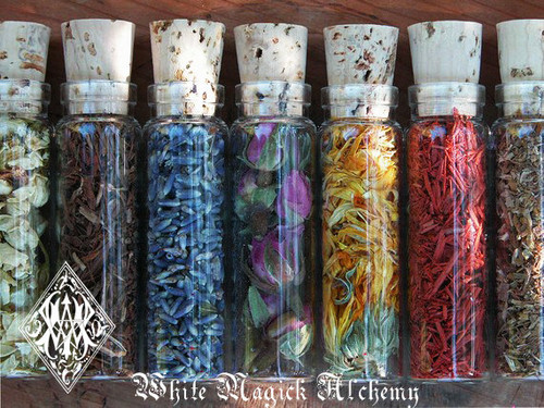 Organic Herbal Old World Alchemy Sacred Herb or Flower Vials . Your Choice