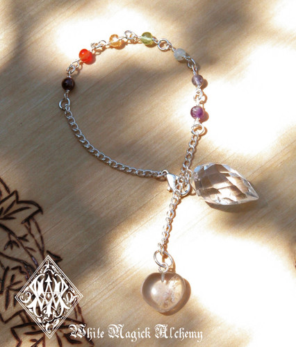 Chakra Pendulum Bracelet with Crystal Quartz Divination Point