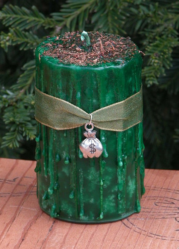Witches Coin Herbal Alchemy Witches Magick Candle For Money, Prosperity, Business Success and Abundance