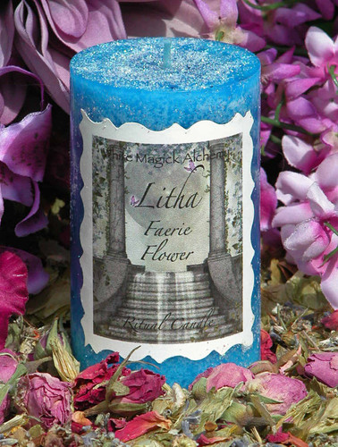 Faerie Flower Shimmering 2x3 Pillar Candle . Lavender, Musk, Sandalwood, Moss & Violet . Summer Solstice, Midsummer, Faerie Magick