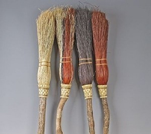 Round Hearth Broom ~ Mini Witches Besom ~ Black