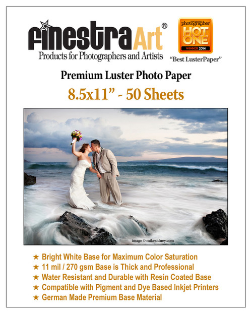 Voted "Best Luster/Semi-Gloss" 2014 Professional Photographer Magazine, Hot One Award