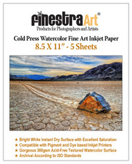 8.5" X 11" Cold Press Watercolor Fine Art Inkjet Paper - 5 Sheets