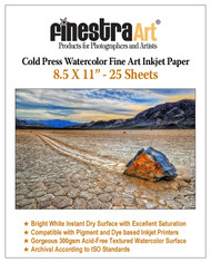 8.5" X 11" Cold Press Watercolor Fine Art Inkjet Paper - 25 Sheets