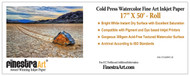 17" X 50' Cold Press Watercolor Fine Art Inkjet Paper - Roll