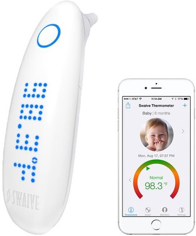 Swaive Intelligent Ear Thermometer Baby Thermometer with App for Tracking