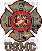 IAFF USMC CAMO Decal