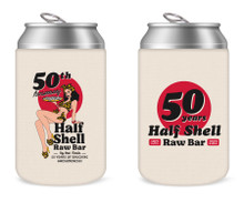 Half Shell Raw Bar 50th Anniversary Can Coozie