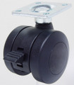 Heavy duty high capacity 50mm 2" caster with brake and plate.  Made in Taiwan.