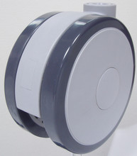 75mm 3" twin soft riveted gray wheel caster with various stems to fit