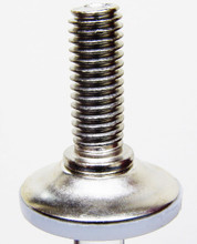 1-1/8" glide, white base, nickel shell, mounting stem