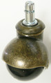 PVC hard plastic ball caster with antique finish and 7/16" x 7/8" grip ring stem