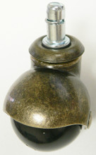 PVC hard plastic ball caster with antique finish and 7/16" x 7/8" grip ring stem