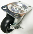 3" solid poly wheel caster with brake and plate.