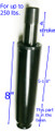 Gas cylinder for office chair, 4" stroke, heavy duty class 4, 250 lbs