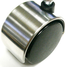 50mm 2" brushed chrome cover caster stainless steel look