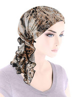 THE BELLA SCARF GRAY BROWN PAISLEY LEOPARD