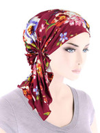 THE BELLA SCARF BURGUNDY RED BLOSSOM