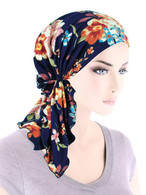 THE BELLA SCARF NAVY BLUE BLOSSOM