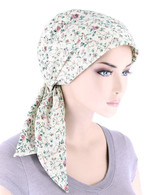CHEMO FASHION SCARF IVORY PINK FLORAL