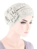PLEATED WINTER HAT SPECKLED WINTER WHITE
