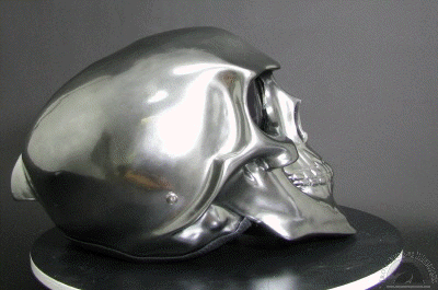 Chrome Skull Novelty Motorcycle Helmet