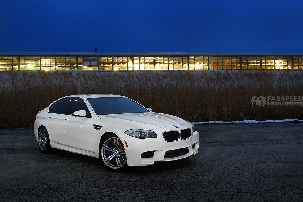 White BMW M5 Front Angle