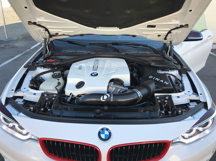 Dinan Engineering BMW N55 M235 335 435 carbon fiber intake installed on customer car