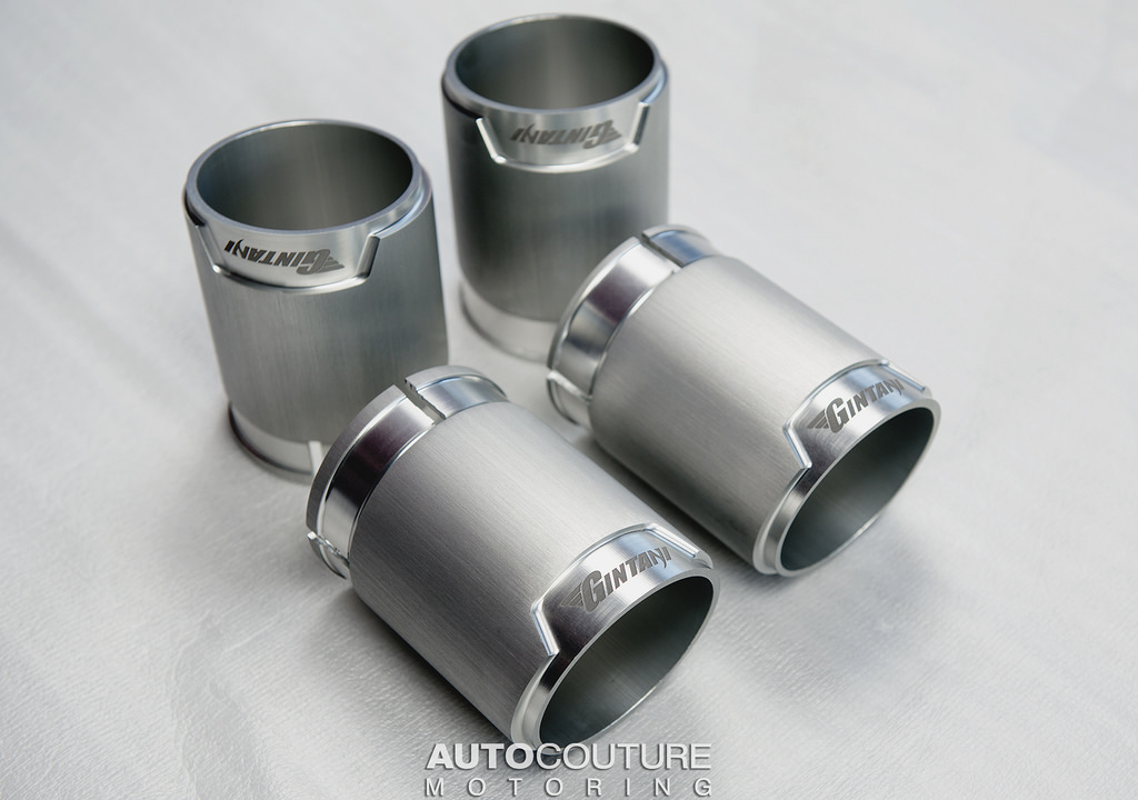 Gintani BMW m3 / m4 exhaust tip replacement. Available in black and silver finish