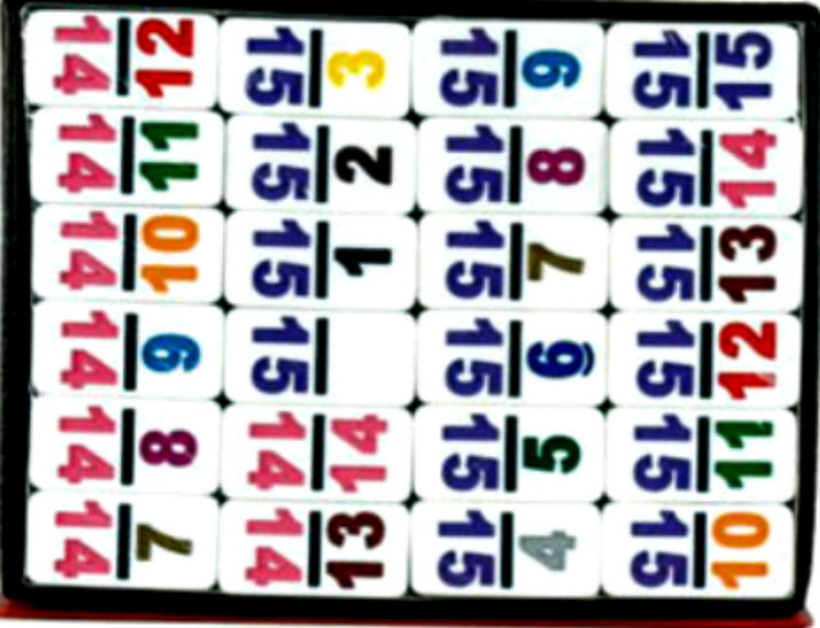 CHH Double 15 Numbered Domino Tiles (Tiles Only)