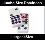 This set features bright colored jumbo-sized dominoes