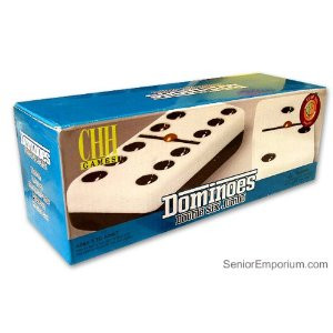 Double Six Dominoes without Spinners in VALVET BOX (Gold) offers