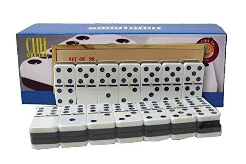 Double Six Dominoes+Spinning Pins Wood Boxed New 