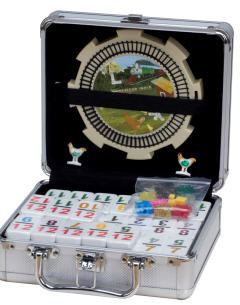 Double 12 Dominoes Numbers Set in Aluminum Case | MexicanTrainFun.com