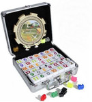 Double 12 numbered dominoes aluminum case