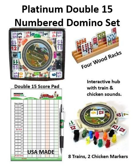 drempel Lao Mechanica Mexican Train Fun Double 15 Ultimate Numbered Domino Set |  MexicanTrainFun.com