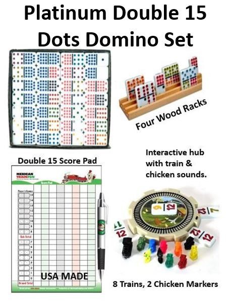 Double 12 Mexican Train Number Dominoes to Go Travel Size with Zip Up Case Hub & 8 Domino Trains