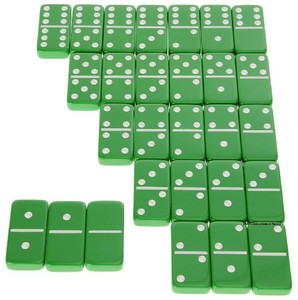 double six jumbo dominoes green