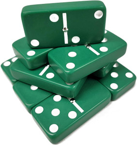 Tournament Jumbo size dominoes 6 with spinner -Green  Color