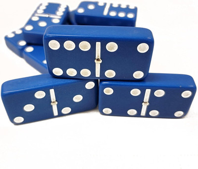 Tournament Jumbo size dominoes 6 with spinner -Blue  Color
